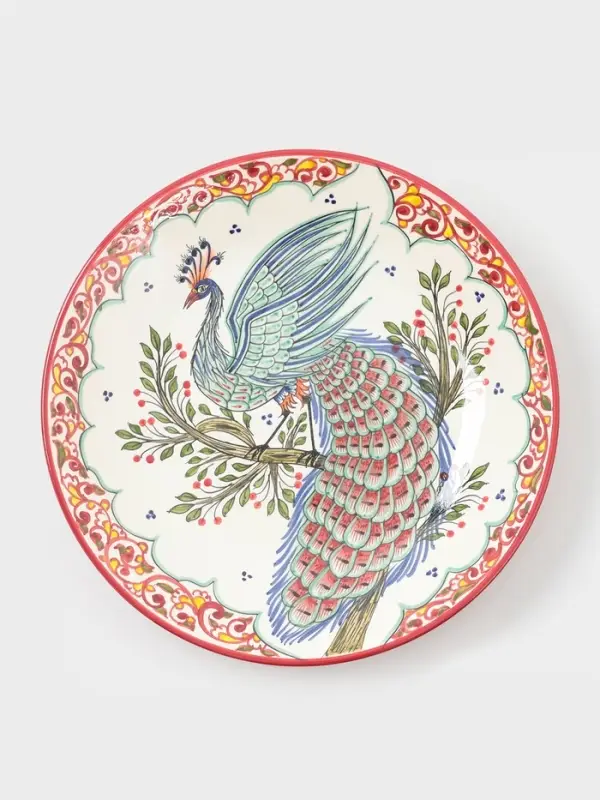 Ляган узбекский Риштанская Керамика &laquo;Жар-Птица&raquo;, d=41 см, красный