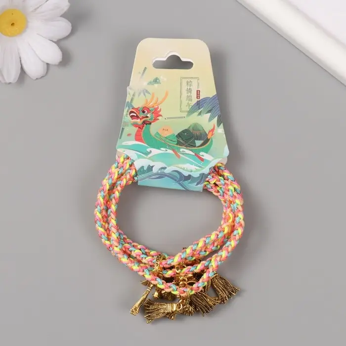 Браслет - талисман фэншуй &laquo;Косичка. Веник и совок&raquo;, набор 5 шт., регулируемая длина