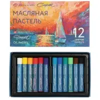 Пастель масляная 12 цветов ЗХК &laquo;Сонет&raquo;, 10/69, круглая