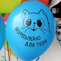 Воздушный шар латексный 14" &laquo;С днём рождения. Котики&raquo;, 50 шт.
