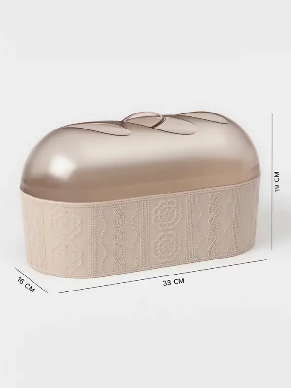 Хлебница с крышкой Альтернатива &laquo;Меланж&raquo;, 33&times;16&times;19 см, пластик, бежевая