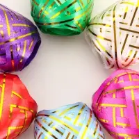 Лента упаковочная, с полосой, микс, 0.5 см &times; 10 м, набор 6 шт.