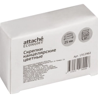 Скрепки с полимер. покрыт, 25мм, разноцветн, 100шт/уп