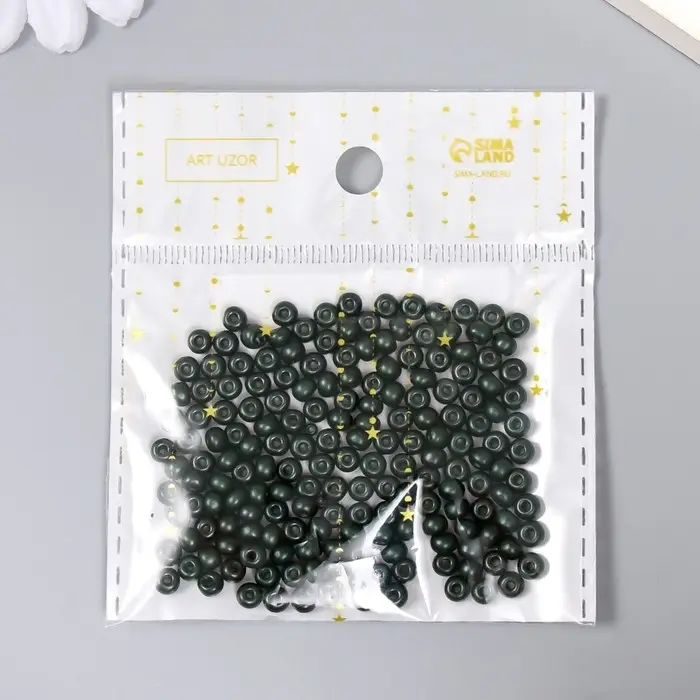 Бисер стекло 6/0  Бисер стекло 6/0 "Антрацит" 15 гр