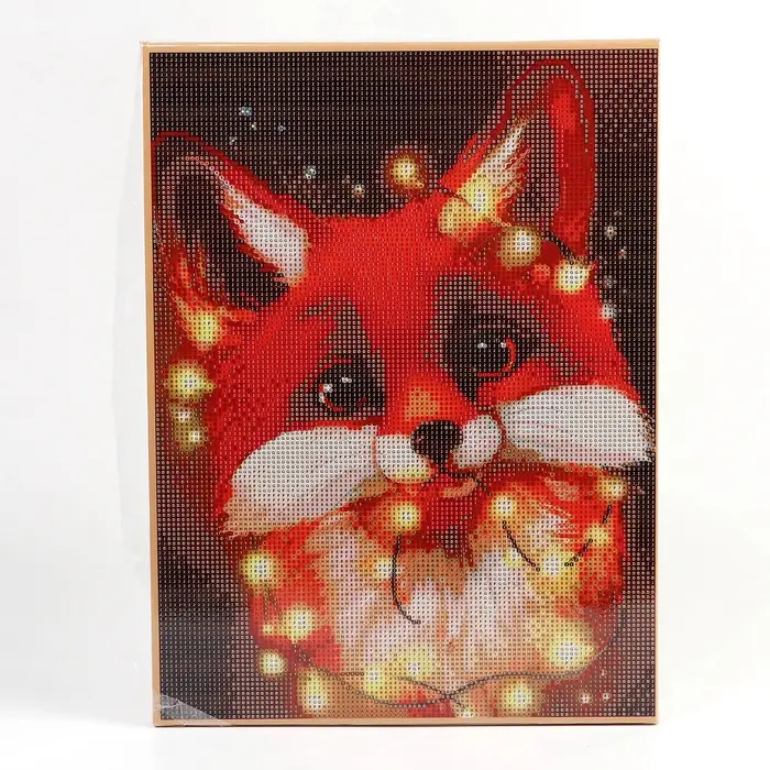 Алмазная мозаика с полным заполнением на холсте с подрамником &laquo;Лисенок&raquo;, 30&times;40 см