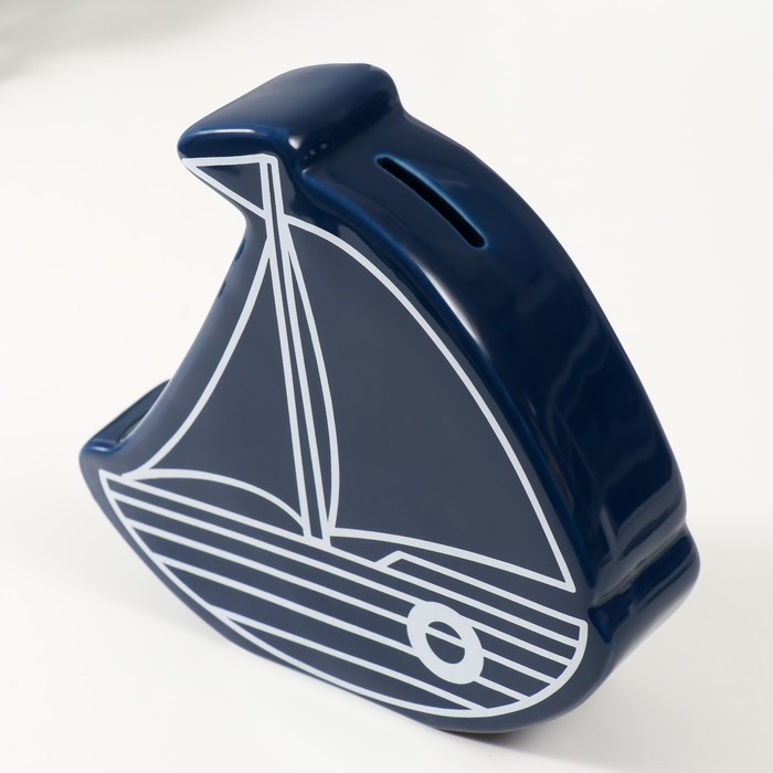 Копилка керамика  Копилка керамика "Парусник" синий 20х5,2х19,5 см