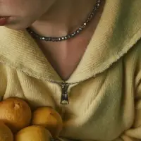 Чокер из бисера «Хрусталь» бензиновый в серебре, 37 см + 5 см доп, цепочка