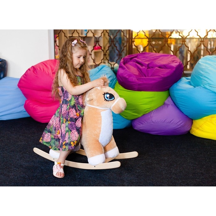 Качалка «Лошадка: Звёздочка», музыкальная, цвет бежевый, цвет звёзд МИКС Качалка «Лошадка: Звёздочка», музыкальная, цвет бежевый, цвет звёзд МИКС