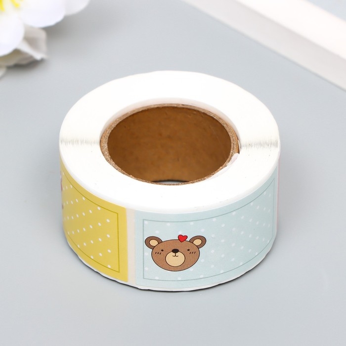 Наклейка бумага Наклейка бумага "Цветной фон для заметок" 4,5х2,5 см 250 шт в рулоне 3х6х6 см