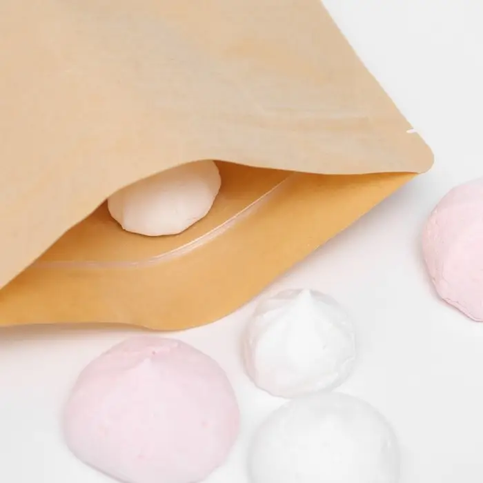 Пакет Zip - lock Крафт с плоским дном, прямоугольное окно, 20×30 см