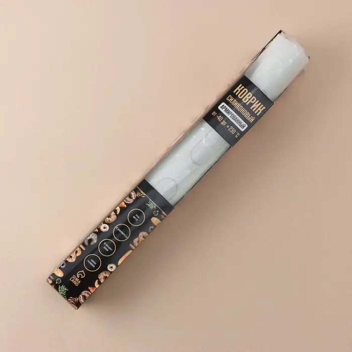 Коврик для выпечки армированный KONFINETTA &laquo;Эклер&raquo;, силикон, 40&times;60 см, 0.4 мм, белый