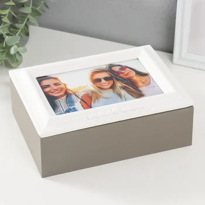 Шкатулка для украшений с фоторамкой 10&times;15 см &laquo;Классика&raquo;, дерево, 20&times;15&times;7.5 см