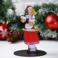 Салфетница "Девушка в новогоднем костюме с Бокалами", ДВУСТОРОННЯЯ наклейка, 20×13.5 см Салфетница "Девушка в новогоднем костюме с Бокалами", ДВУСТОРОННЯЯ наклейка, 20×13.5 см