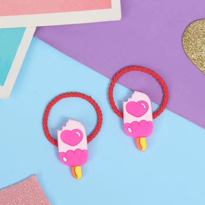 Резинка для волос Резинка для волос "Крошка" (набор 2 шт) мороженое, розовый