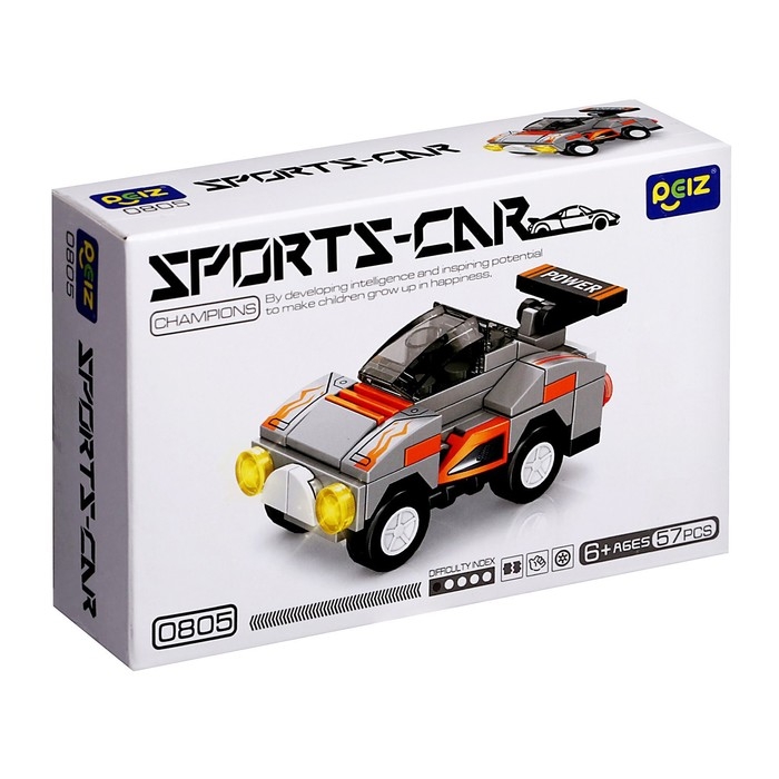 Конструктор Гонка &laquo;Спорткар&raquo;, 57 деталей