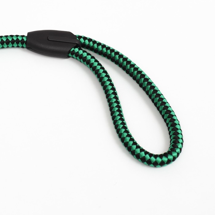 Поводок круглый Поводок круглый "Рябь", 120 х 1,2 см, зелёно-чёрный