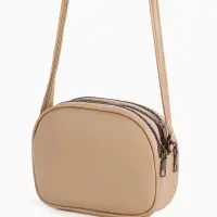Сумка женская кросс-боди на молнии, 19&times;7&times;15 см, бежевая