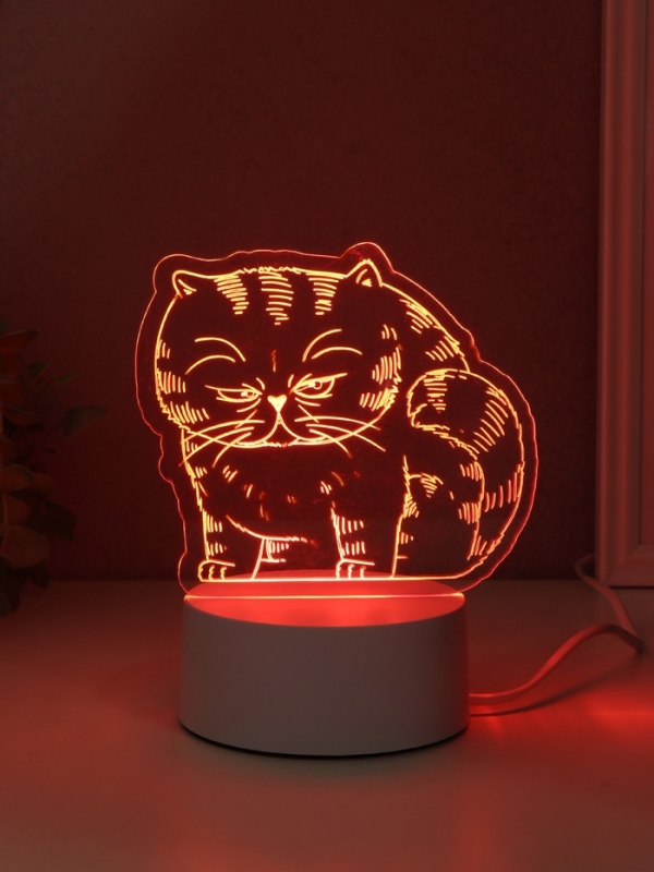 Светильник Светильник "Толстый кот" LED RGB от сети RISALUX 9,5х16,7х16 см