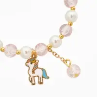 Браслет детский &laquo;Выбражулька&raquo; единорог, цвет бело-розовый в золоте