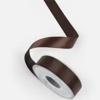 Лента атласная TEIRA, двухсторонняя, 25 мм, 25&plusmn;1 м, коричневая №0850