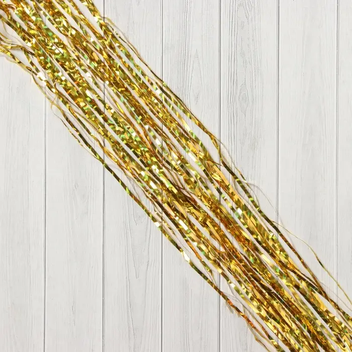 Дождик новогодний «Зимнее волшебство. Мерцание полос», b-9 cм, L-150см, жёлтый Дождик новогодний «Зимнее волшебство. Мерцание полос», b-9 cм, L-150см, жёлтый