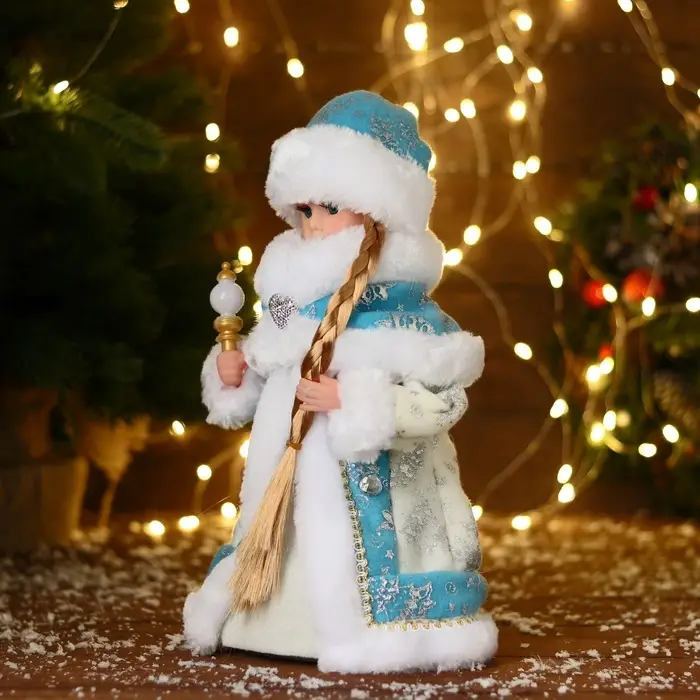 Снегурочка под ёлку &laquo;Зимнее волшебство. Голубая шубка&raquo; двигается, 28 см