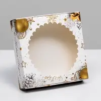 Коробка «Золотой Новый год» 11.5×11.5×3.2 см