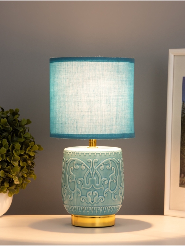 Лампа настольная Лампа настольная "Юдзу" 1х40Вт Е14 голубой 15х15х30см