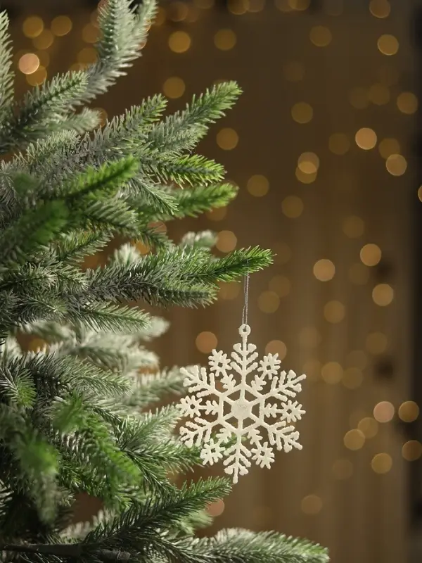 Ёлочные игрушки набор 3 шт. &laquo;Зимнее волшебство. Снежинка&raquo;, d=9 см, белый