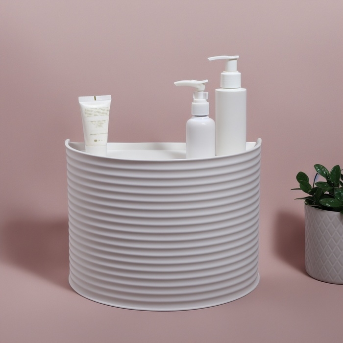 Органайзер для хранения, вращающийся, 3 секции, 27 × 15 см, цвет белый