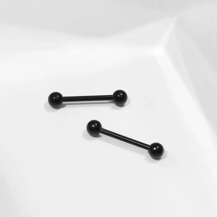 Пирсинг в бровь «Штанга» классика, L=13 мм, d=3 мм, пара, чёрный Пирсинг в бровь «Штанга» классика, L=13 мм, d=3 мм, пара, чёрный