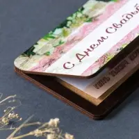 Купюрница свадебная "С днём свадьбы" кольца, 19х9,5х0,7 см, вид 7