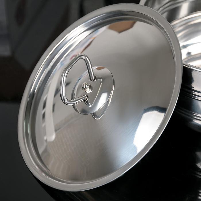 Набор кастрюль из нержавеющей стали «Ясмин», 4 кастрюли: 2 л, 2,7 л, 3,5 л, 4,5 л, d=17/19/21/23 см, металлические крышки, индукция Набор кастрюль из нержавеющей стали «Ясмин», 4 кастрюли: 2 л, 2,7 л, 3,5 л, 4,5 л, d=17/19/21/23 см, металлические крышки, индукция