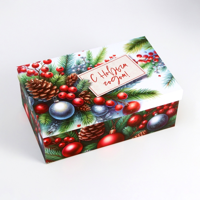 Набор подарочных новогодних коробок 10 в 1 Набор подарочных новогодних коробок 10 в 1 "Украшения на ёлку", 32,5 х 20 х 12,5 - 12 х 7 х 4 см. Новый год