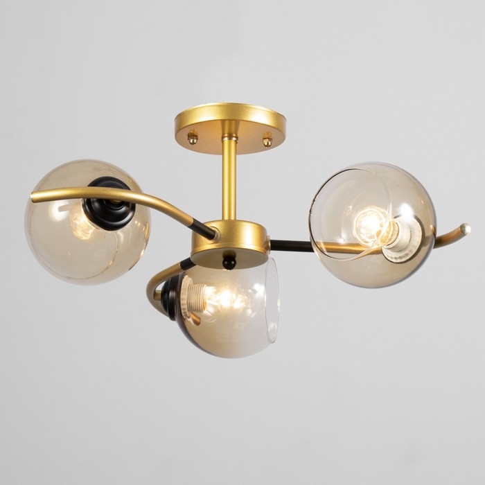 Люстра Люстра "Мерлия" 3хЕ27 40Вт черно-золотой 50х50х27 см BayerLux