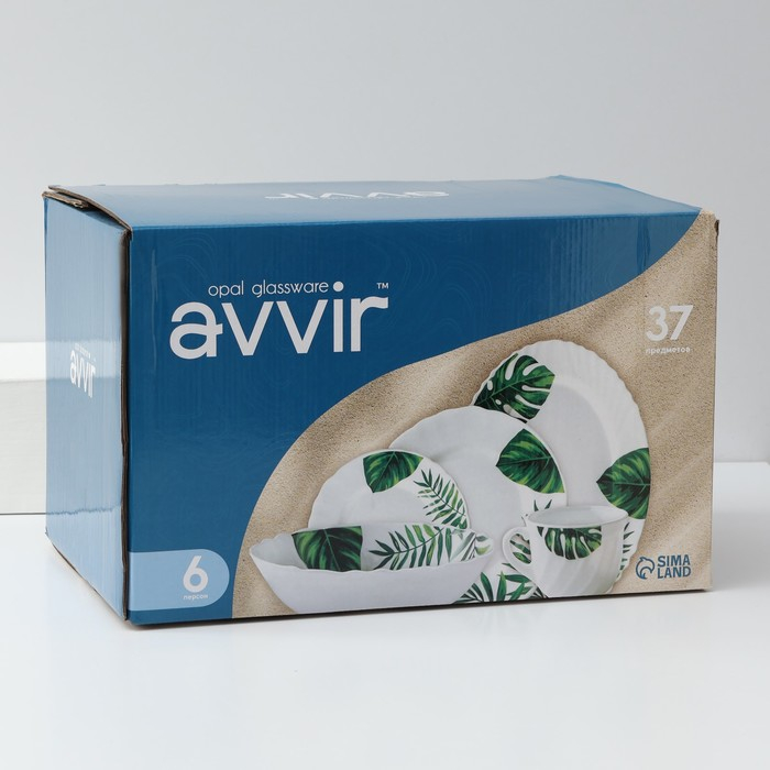 Сервиз столовый «Лист папоротника», 37 предметов, стеклокерамика Сервиз столовый «Лист папоротника», 37 предметов, стеклокерамика