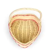 Корзина плетёная для хранения &laquo;Сердце&raquo;, лоза, с ручкой, кукуруза, набор 3 шт.