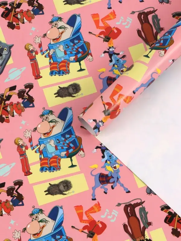 Бумага упаковочная глянцевая &laquo;Добрые мультики&raquo;, 50&times;70 см