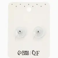 Серьги со стразами "Квадрат" 20*20мм, цвет белый в серебре