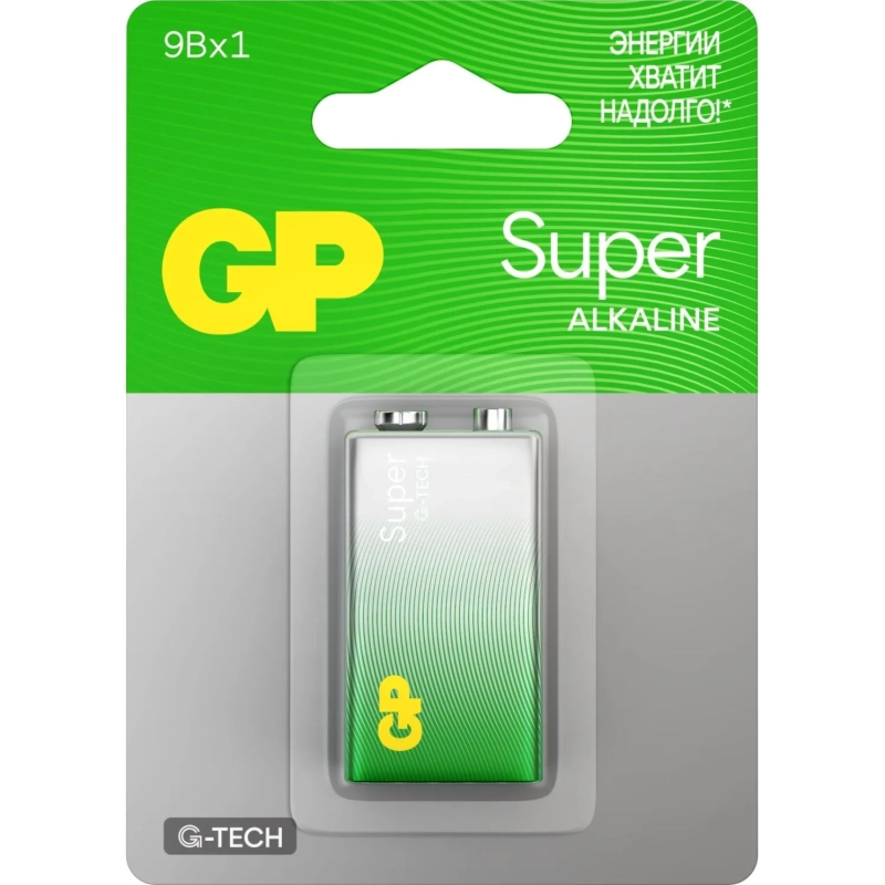 Батарейка GP Super 6LR61/Крона 9V/1604A 1604A-5CR1/1604AA21-5CRSBC1 бл/1