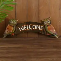 Панно "Совушки welcome" дерево 50х4х20 см