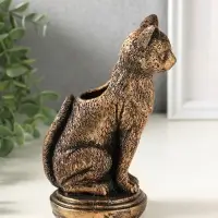 Подсвечник на 1 свечу &laquo;Кошка&raquo;, 17&times;10&times;8 см, под бронзу