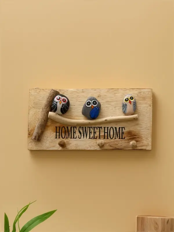 Вешалка Вешалка "HOME SWEET HOME" дерево Албезия 30х6х15 см