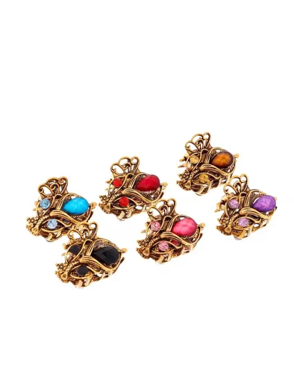 Крабик для волос &laquo;Индия&raquo;, тюльпан, 2.5 см, золотистый МИКС