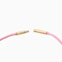 Шнурок вощеный 40см d=2 мм, винтовой замок, нейлон, цвет розовый с золотом