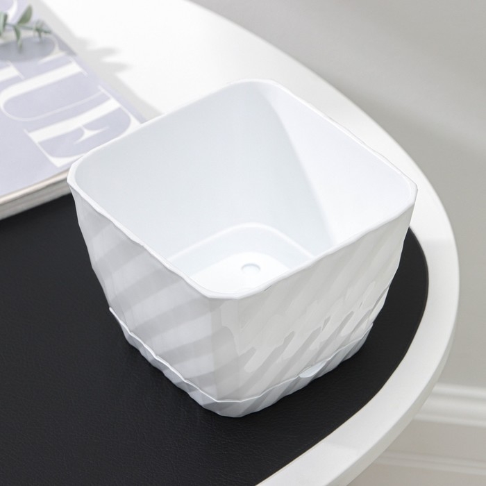 Горшок для цветов с поддоном «Классика», 1 л, пластиковый, белый Горшок для цветов с поддоном «Классика», 1 л, пластиковый, белый