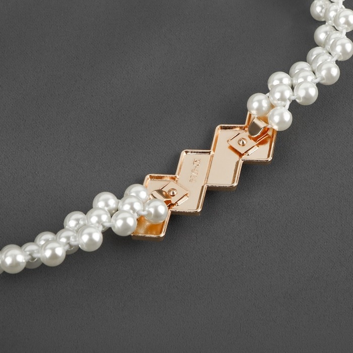 Подхват для штор «Кирпичики», жемчуг на резинке, 2,2 × 7,5 см, 2 × 45 см, цвет белый/золотой Подхват для штор «Кирпичики», жемчуг на резинке, 2,2 × 7,5 см, 2 × 45 см, цвет белый/золотой