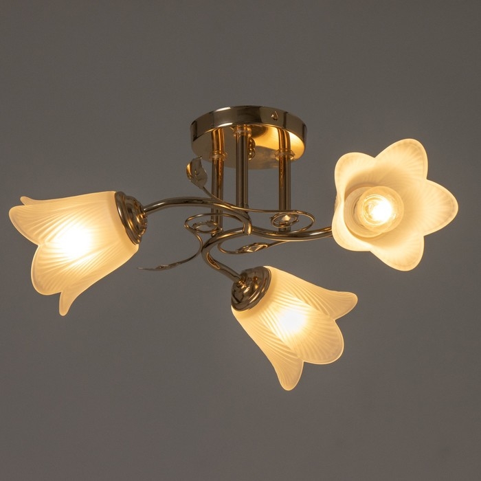 Люстра Люстра "Олана" 3хЕ27 40Вт золото 43х43х18 см BayerLux