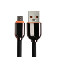 Кабель MicroUSB - USB, 2.4 A, оплётка PVC, 1 метр, чёрный