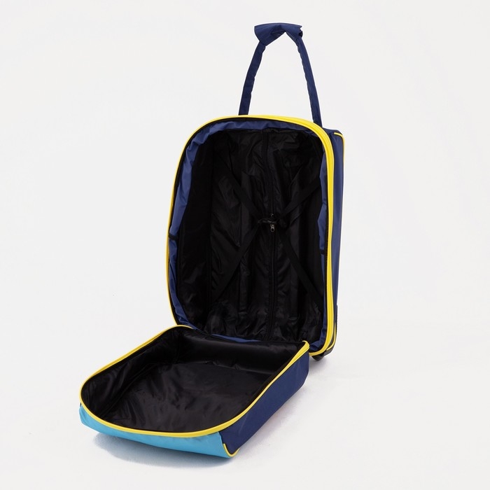 Чемодан малый 37 л (S), с расширением, сумка дорожная на молнии, цвет синий/оранжевый Чемодан малый 37 л (S), с расширением, сумка дорожная на молнии, цвет синий/оранжевый